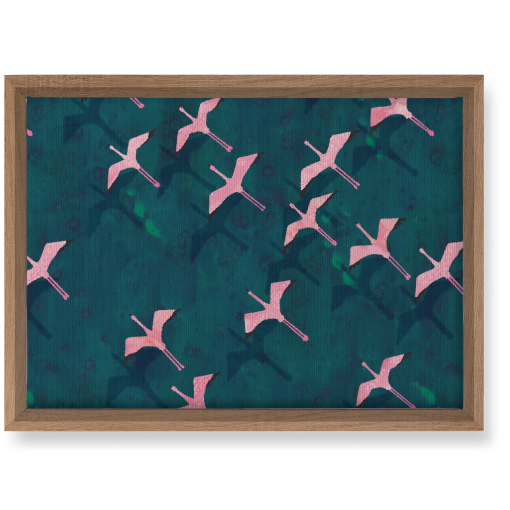 Flamingos Flying Wall Art, Natural, Single piece, Canvas, 10x14, Green, Classic Green