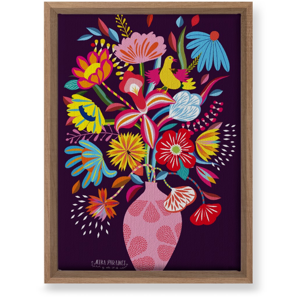 Folkart Bouquet - Multi Wall Art, Natural, Single piece, Canvas, 10x14, Multicolor