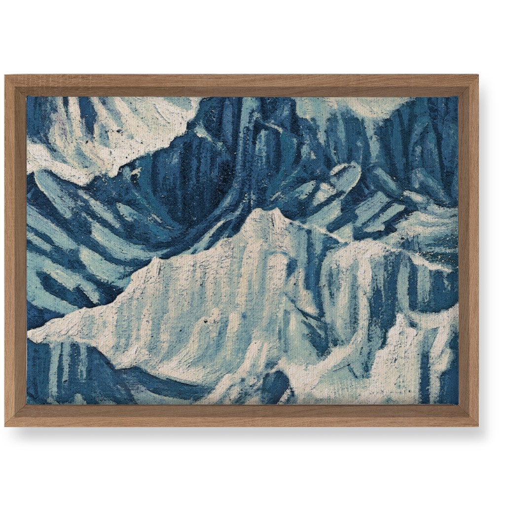 Vintage Snowy Mountains - Blue Wall Art, Natural, Single piece, Canvas, 10x14, Blue