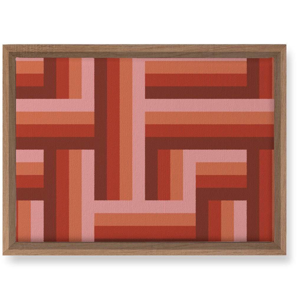 Retro Lattice - Mauve Multi Wall Art, Natural, Single piece, Canvas, 10x14, Red