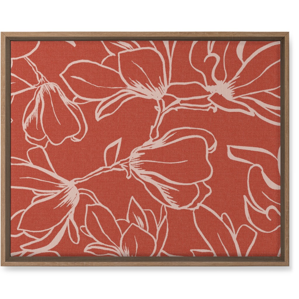Magnolia Garden Wall Art, Natural, Single piece, Canvas, 16x20, Red