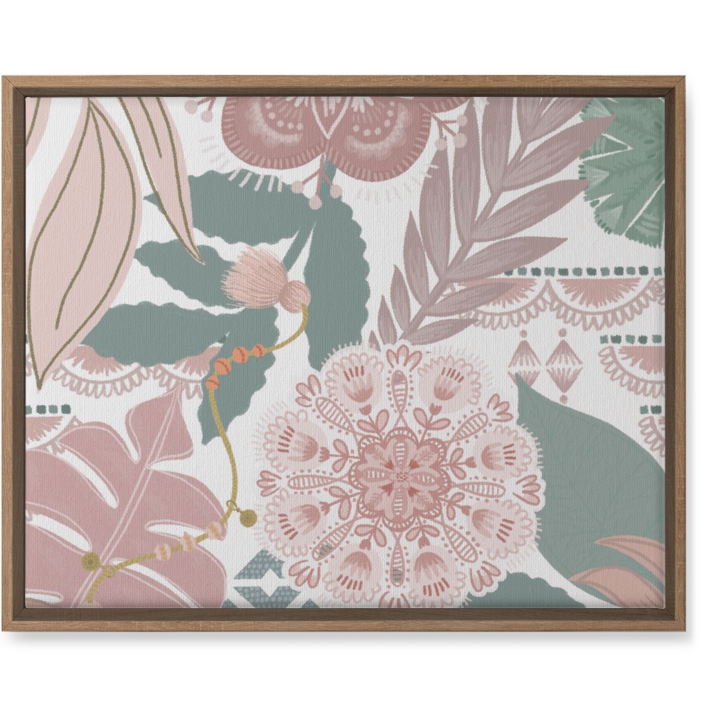 Boho Tropical Wall Art, Natural, Single piece, Canvas, 16x20, Multicolor, Pearl