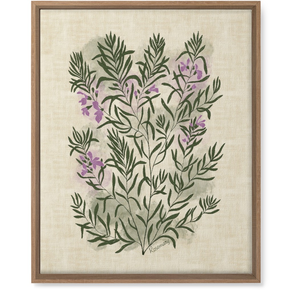 Rosemary - Botanical Illustration Wall Art, Natural, Single piece, Canvas, 16x20, Beige, Pearl