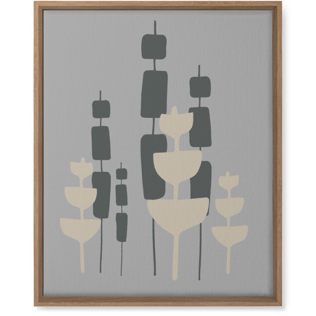 Cattail & Pods Wall Art, Natural, Single piece, Canvas, 16x20, Gray