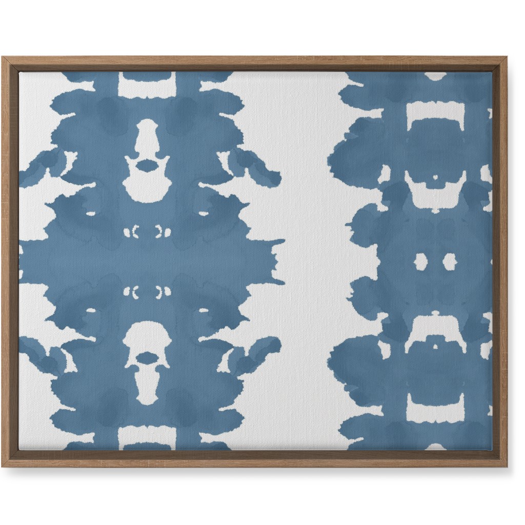 Double Inkblot - Blue Wall Art, Natural, Single piece, Canvas, 16x20, Blue