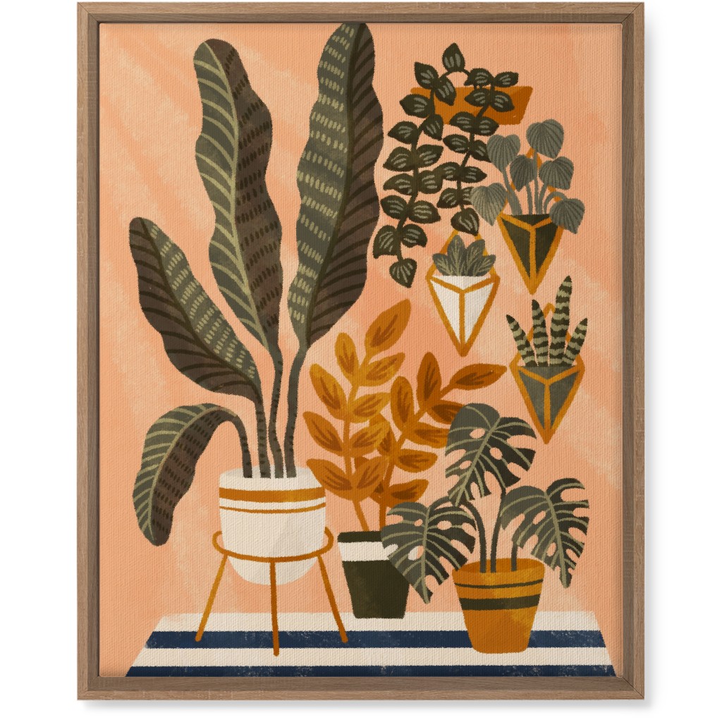 Cozy Home Jungle - Pink Wall Art, Natural, Single piece, Canvas, 16x20, Pink, Bright Pink