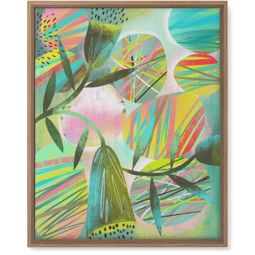 Botanical Abstract Playground - Multi Wall Art, Natural, Single piece, Canvas, 16x20, Green