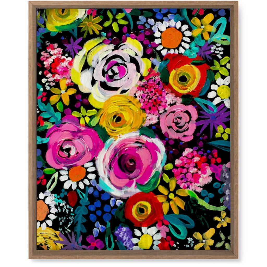 Les Fleurs Floral Painting Wall Art, Natural, Single piece, Canvas, 16x20, Multicolor