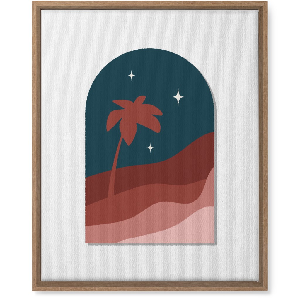 Abstract Landscape in Window With Tree Wall Art, Natural, Single piece, Canvas, 16x20, Multicolor, Mauve