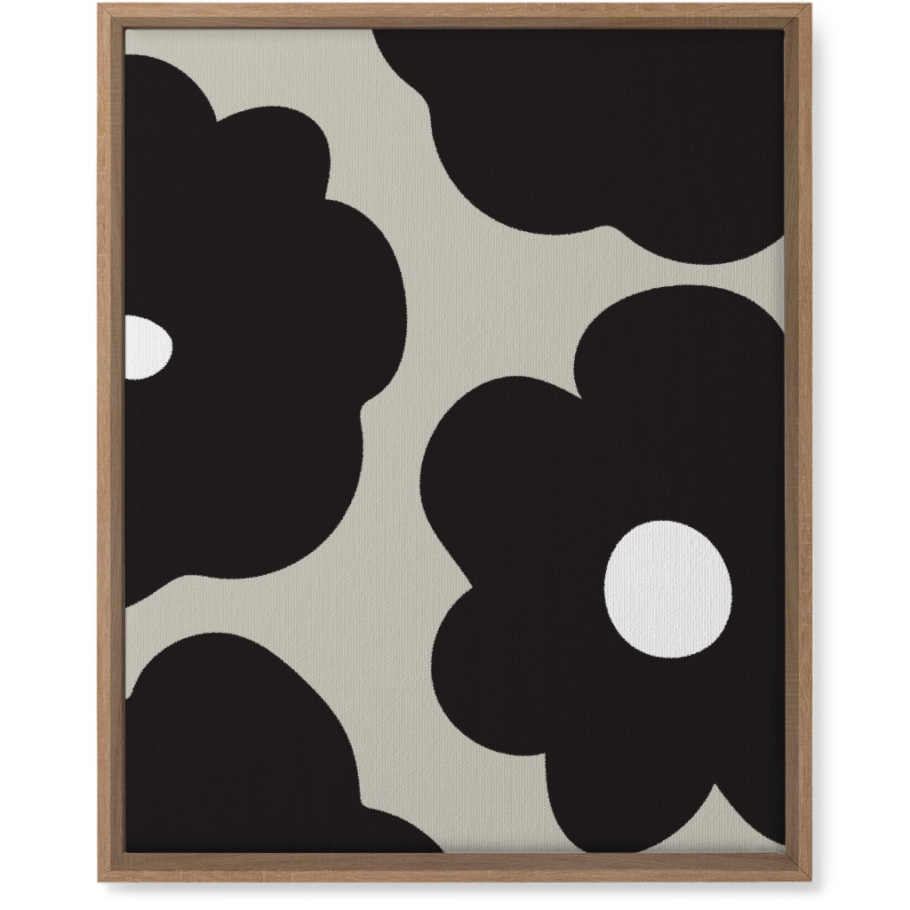 Mod Chubby Floral - Black and Tan Wall Art, Natural, Single piece, Canvas, 16x20, Black