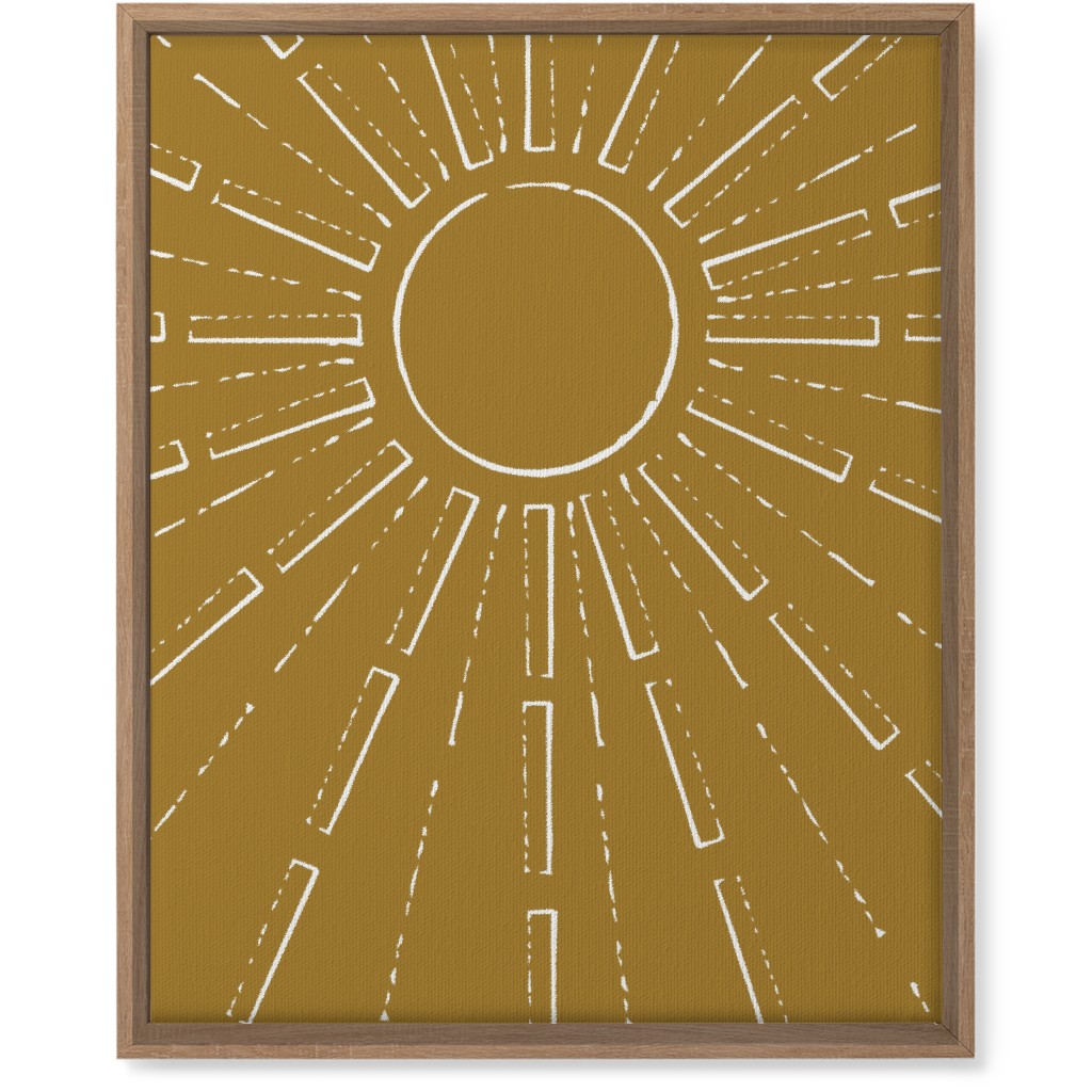 Midcentury Burst Wall Art, Natural, Single piece, Canvas, 16x20, Yellow