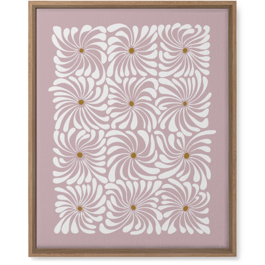 Mod Daisy Grid Wall Art, Natural, Single piece, Canvas, 16x20, Pink