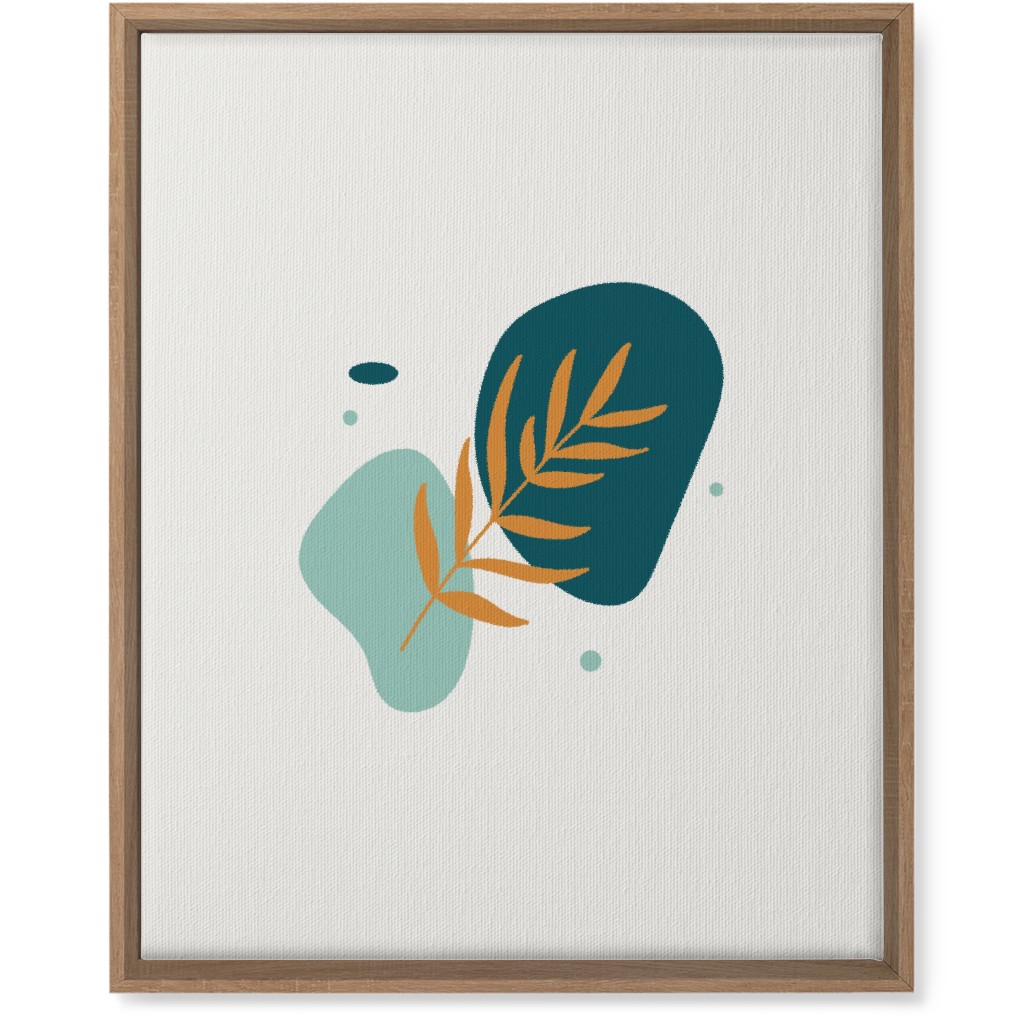 Shapes and Fern Leaf Wall Art, Natural, Single piece, Canvas, 16x20, Green