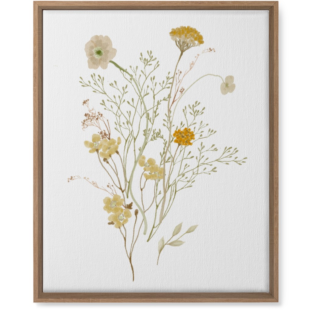 Picked Wildflowers - Yellow Wall Art, Natural, Single piece, Canvas, 16x20, Yellow, Classic Yellow