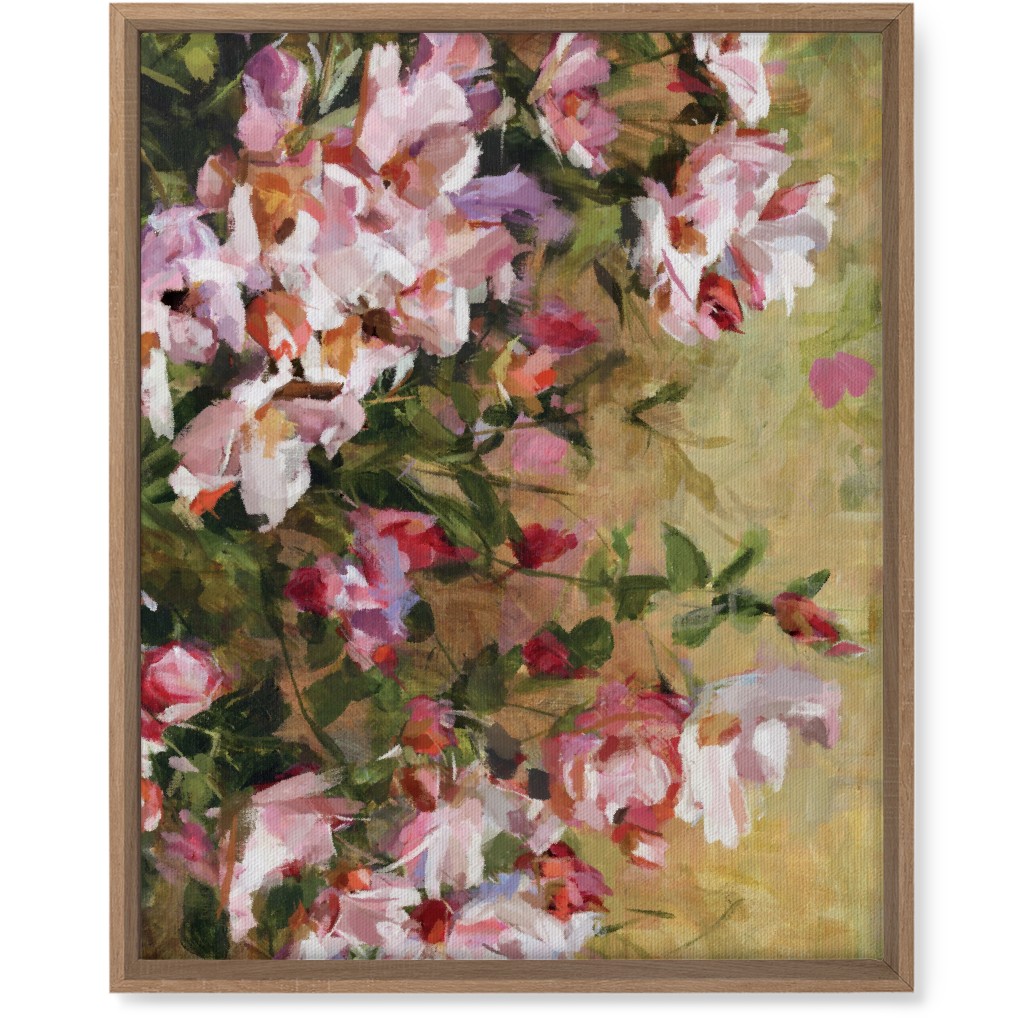 Wild Roses Painting - Pink Wall Art, Natural, Single piece, Canvas, 16x20, Pink, Bright Pink