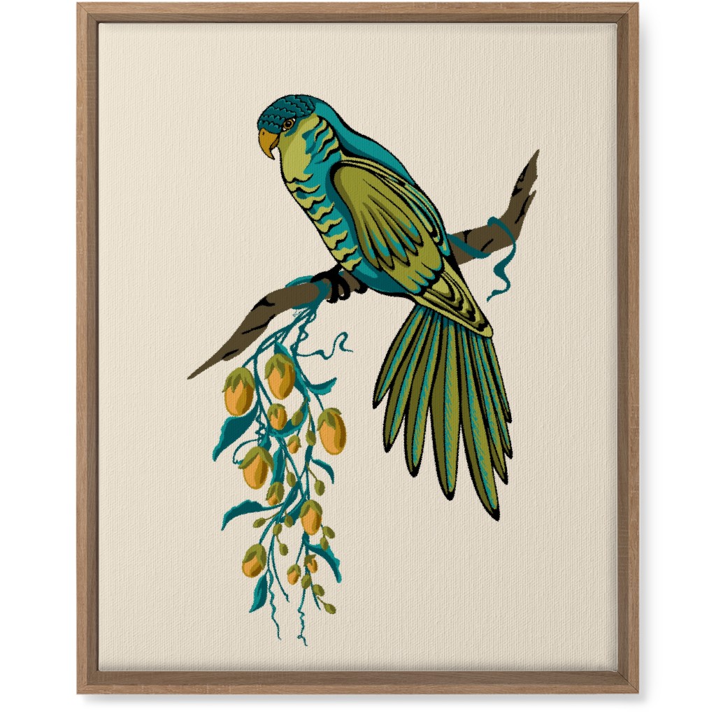 Bird Perched on Branch - Multi Wall Art, Natural, Single piece, Canvas, 16x20, Beige, Pearl