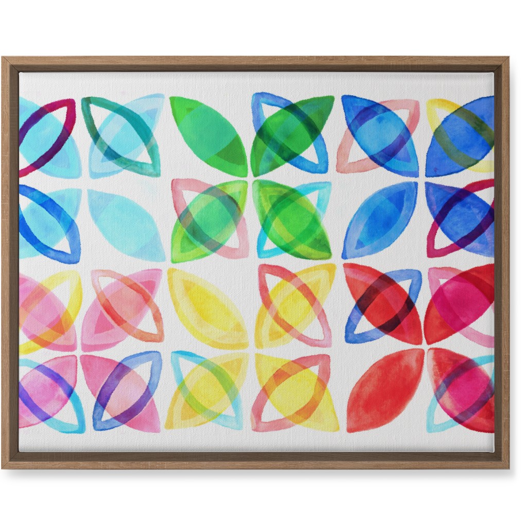 Washed Watercolor Shapes Wall Art, Natural, Single piece, Canvas, 16x20, Multicolor, Grass