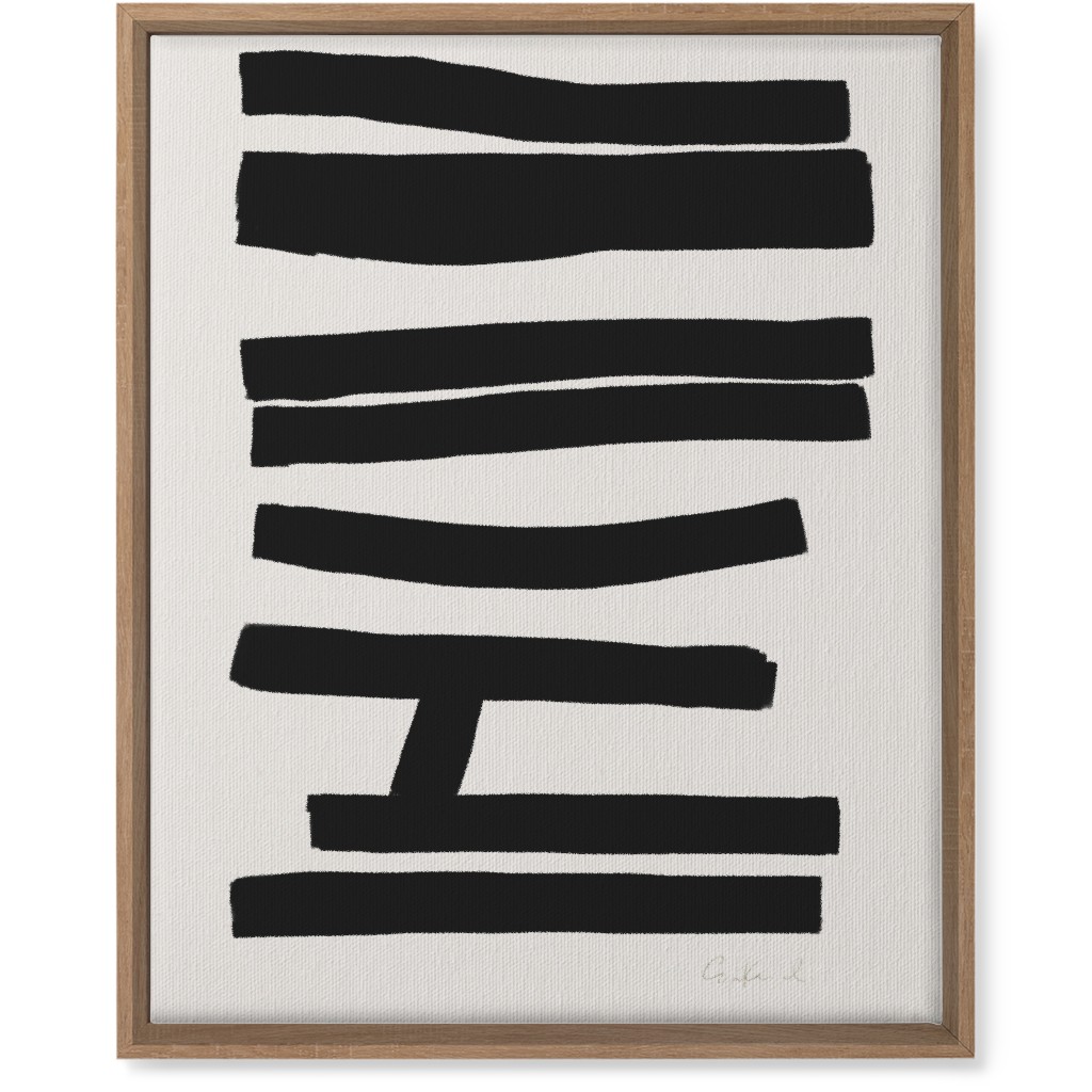 Bold Abstract Stripes Wall Art, Natural, Single piece, Canvas, 16x20, Black