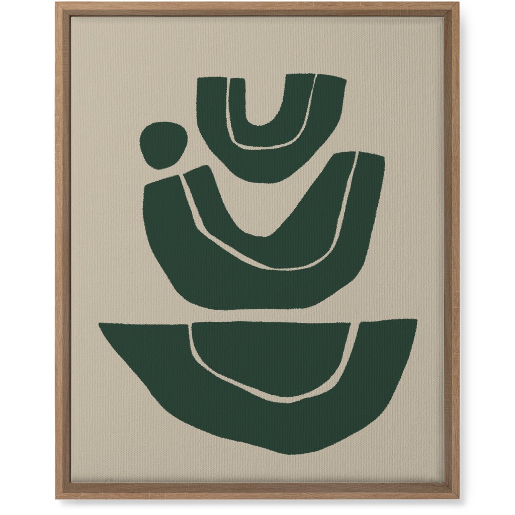 Geometric Abstract Stack Iii Wall Art, Natural, Single piece, Canvas, 16x20, Green, Seaweed