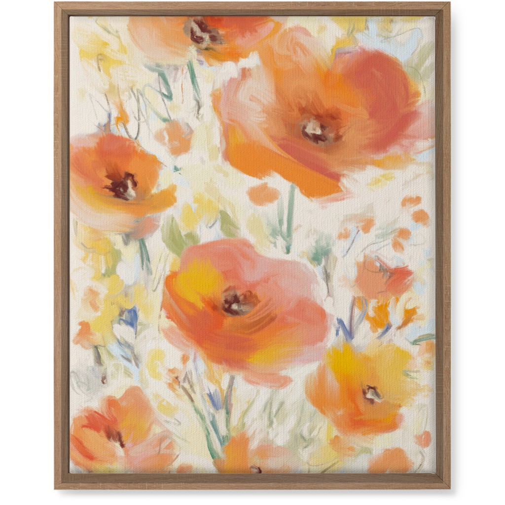 Field of Flowers - Orange Wall Art, Natural, Single piece, Canvas, 16x20, Orange, Orange
