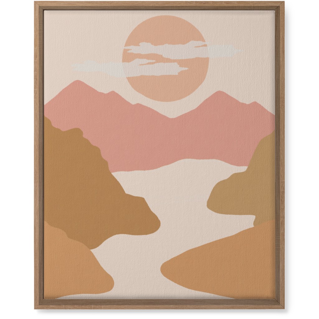 Abstract Valley Landscape - Neutral Wall Art, Natural, Single piece, Canvas, 16x20, Orange