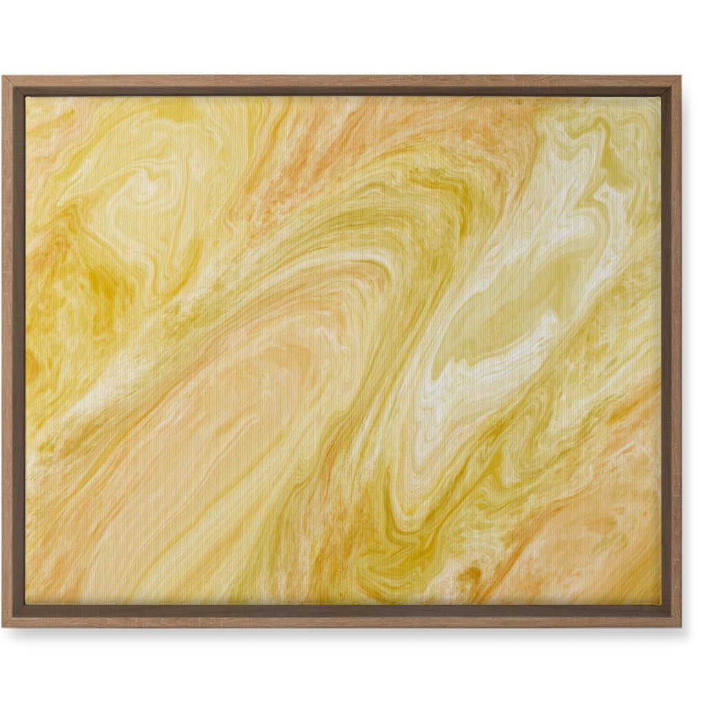 Abstract Acrylic Pour - Yellow Wall Art, Natural, Single piece, Canvas, 16x20, Yellow