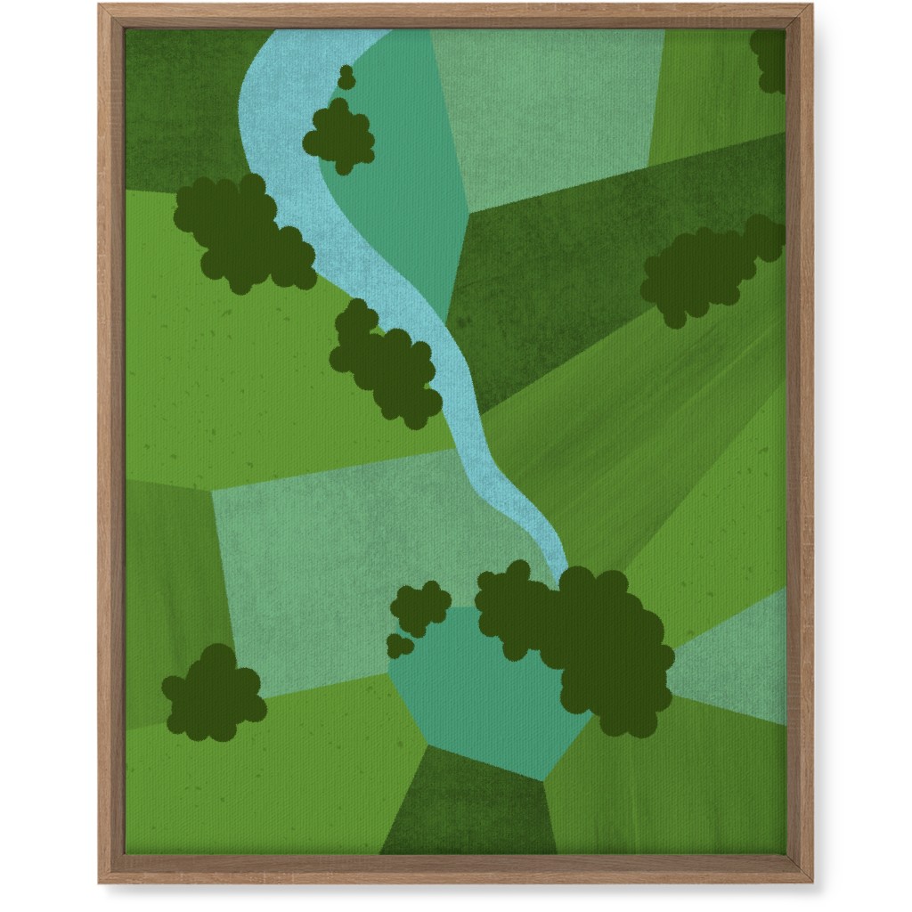 Patchwork Lands - Green Wall Art, Natural, Single piece, Canvas, 16x20, Green