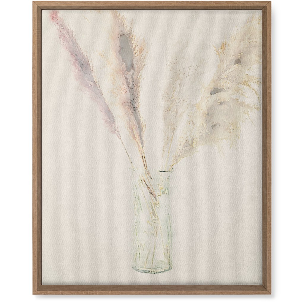 Pampas Grass Watercolor - Neutral Wall Art, Natural, Single piece, Canvas, 16x20, Beige, Pearl