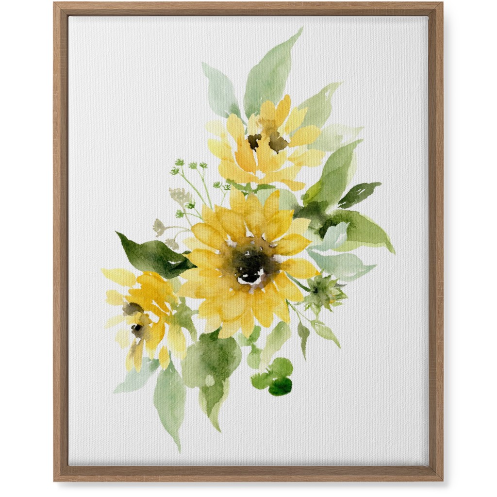 Sunflowers Watercolor - Yellow Wall Art, Natural, Single piece, Canvas, 16x20, Yellow