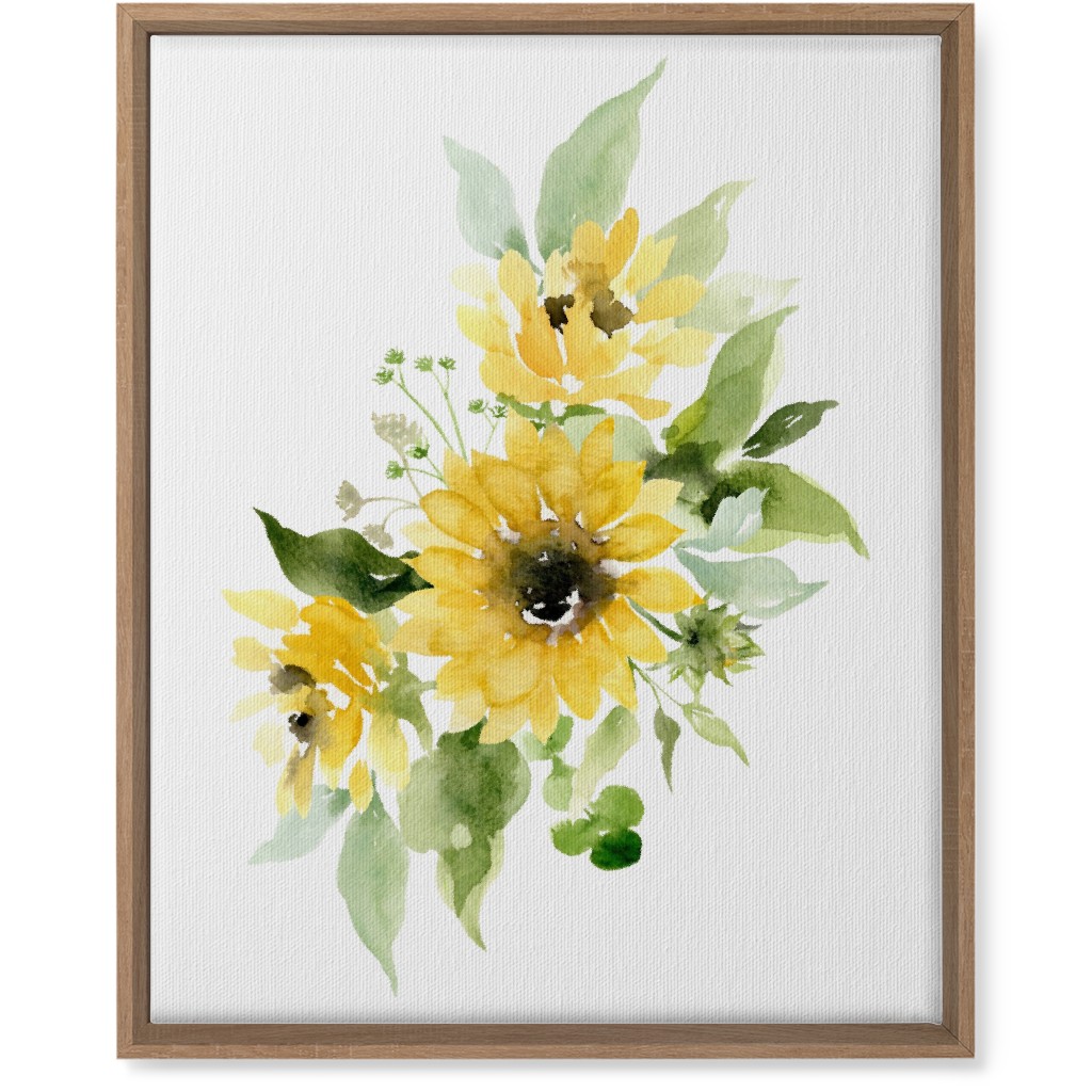 Sunflowers Watercolor - Yellow Wall Art, Natural, Single piece, Canvas, 16x20, Yellow, Classic Yellow