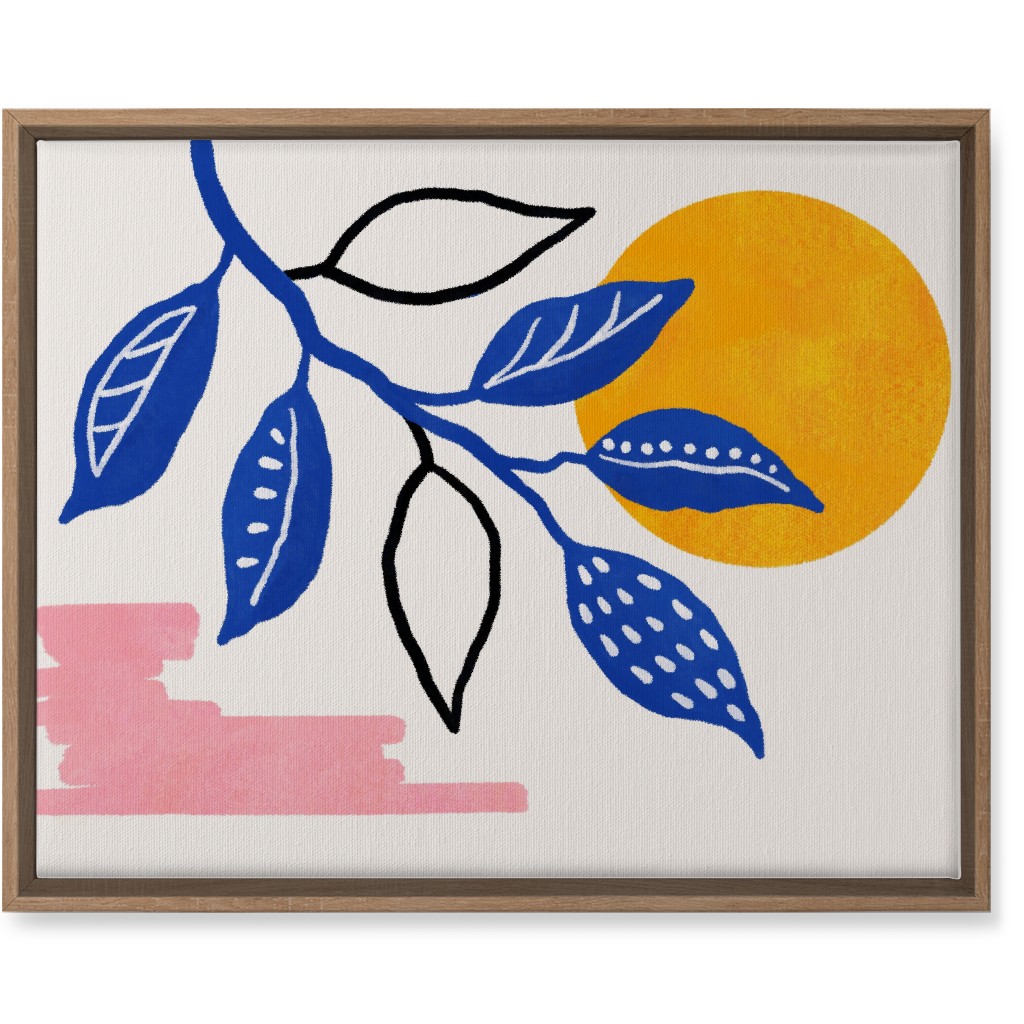 Sunset and Leaves Wall Art, Natural, Single piece, Canvas, 16x20, Multicolor