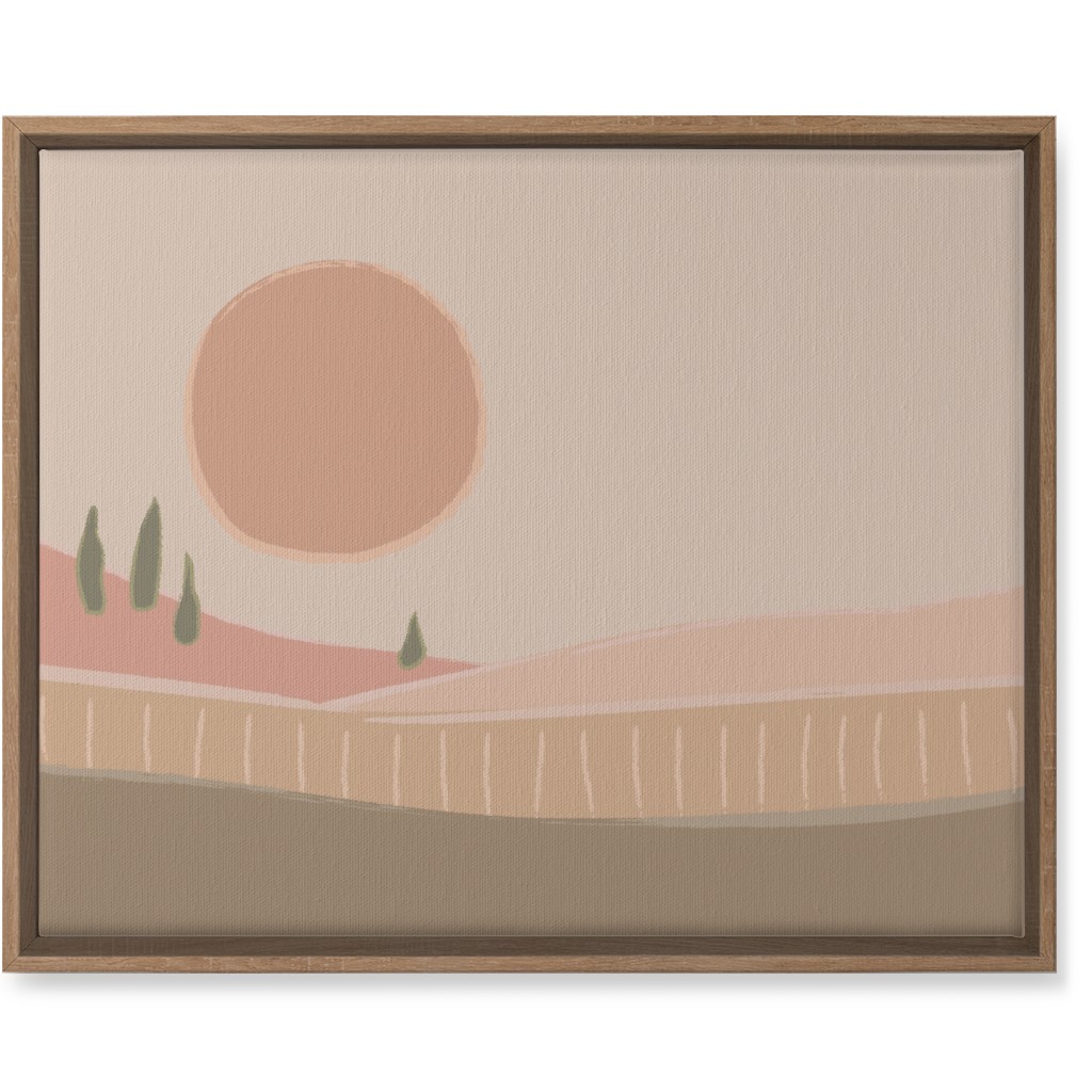Simple Landscape Wall Art, Natural, Single piece, Canvas, 16x20, Pink, Sand