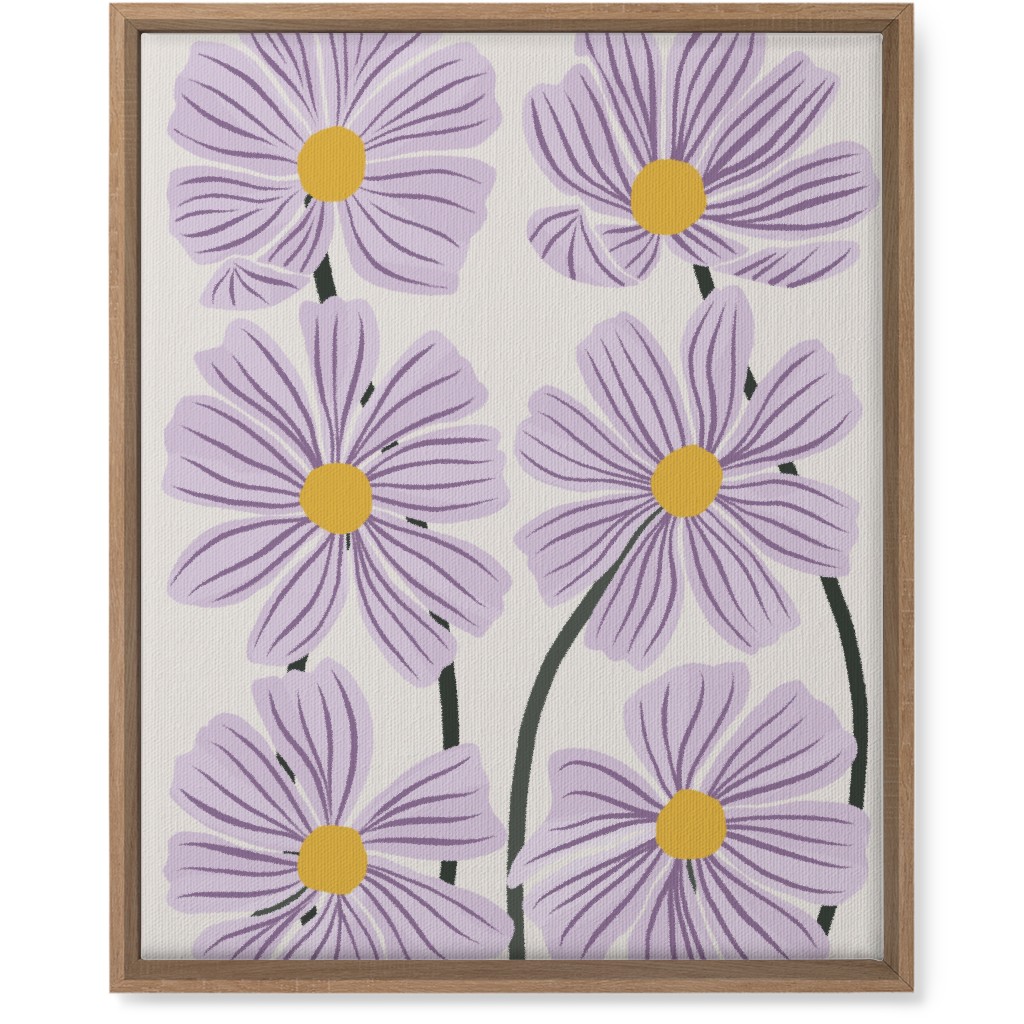 Botanical Cosmos Flowers Wall Art, Natural, Single piece, Canvas, 16x20, Purple, Amethyst
