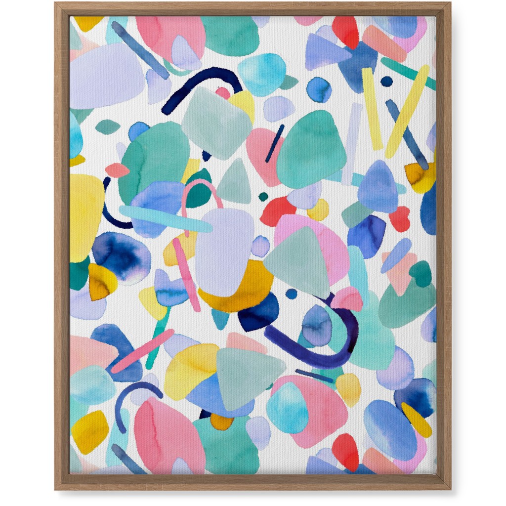 Abstract Geometric Shapes - Multi Wall Art, Natural, Single piece, Canvas, 16x20, Multicolor