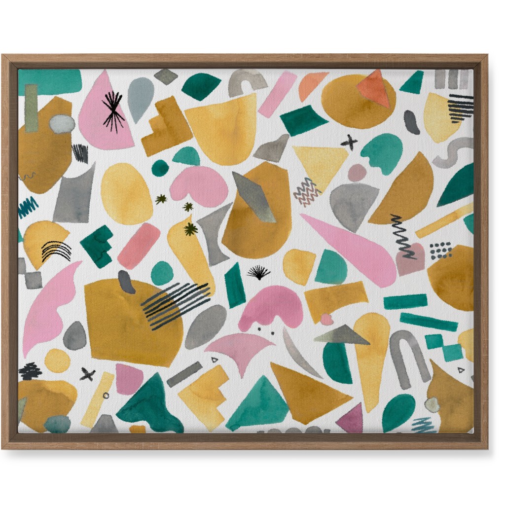 Abstract Geo Pieces - Pink Wall Art, Natural, Single piece, Canvas, 16x20, Multicolor