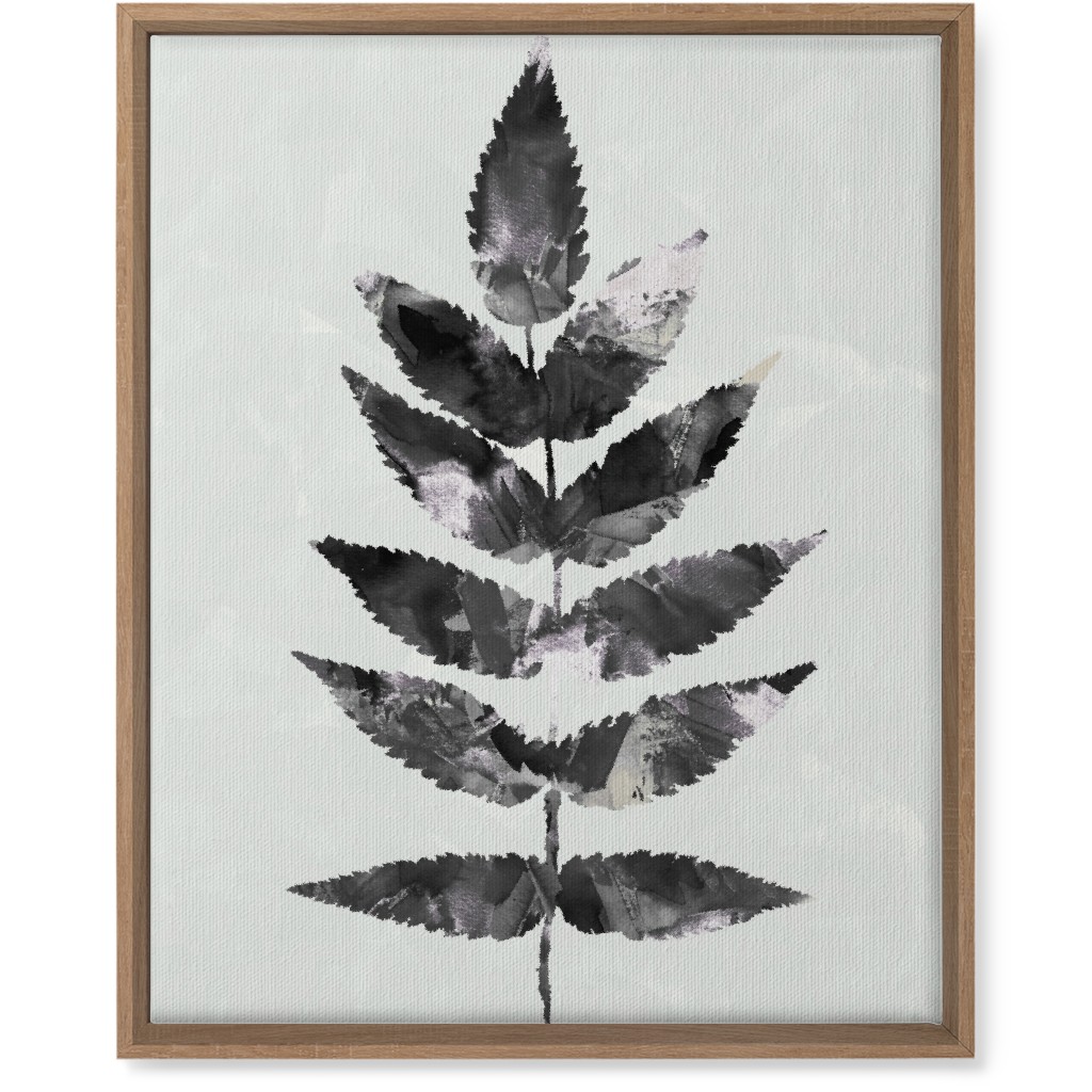 Botanical Leaf Wall Art, Natural, Single piece, Canvas, 16x20, Beige, Gray