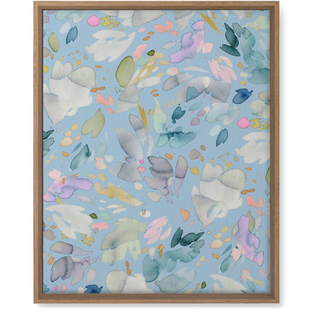 Abstract Petal Flowering Wall Art, Natural, Single piece, Canvas, 16x20, Blue