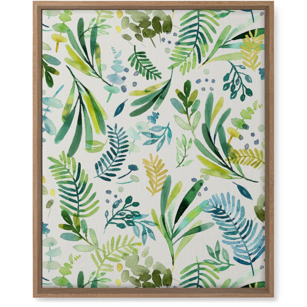 Tuscany Leaves - Green Wall Art, Natural, Single piece, Canvas, 16x20, Green