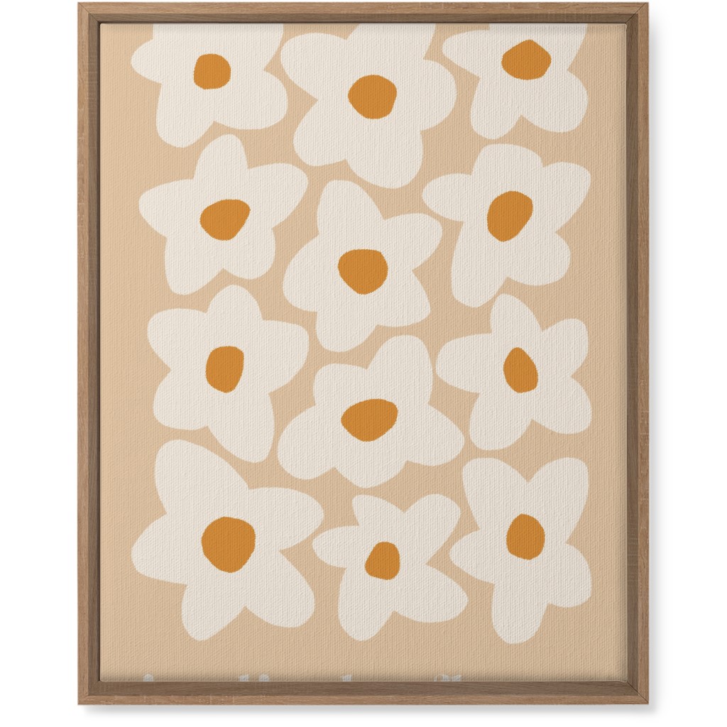 Botanical Graphic Retro Flower Garden Wall Art, Natural, Single piece, Canvas, 16x20, Beige, Sand