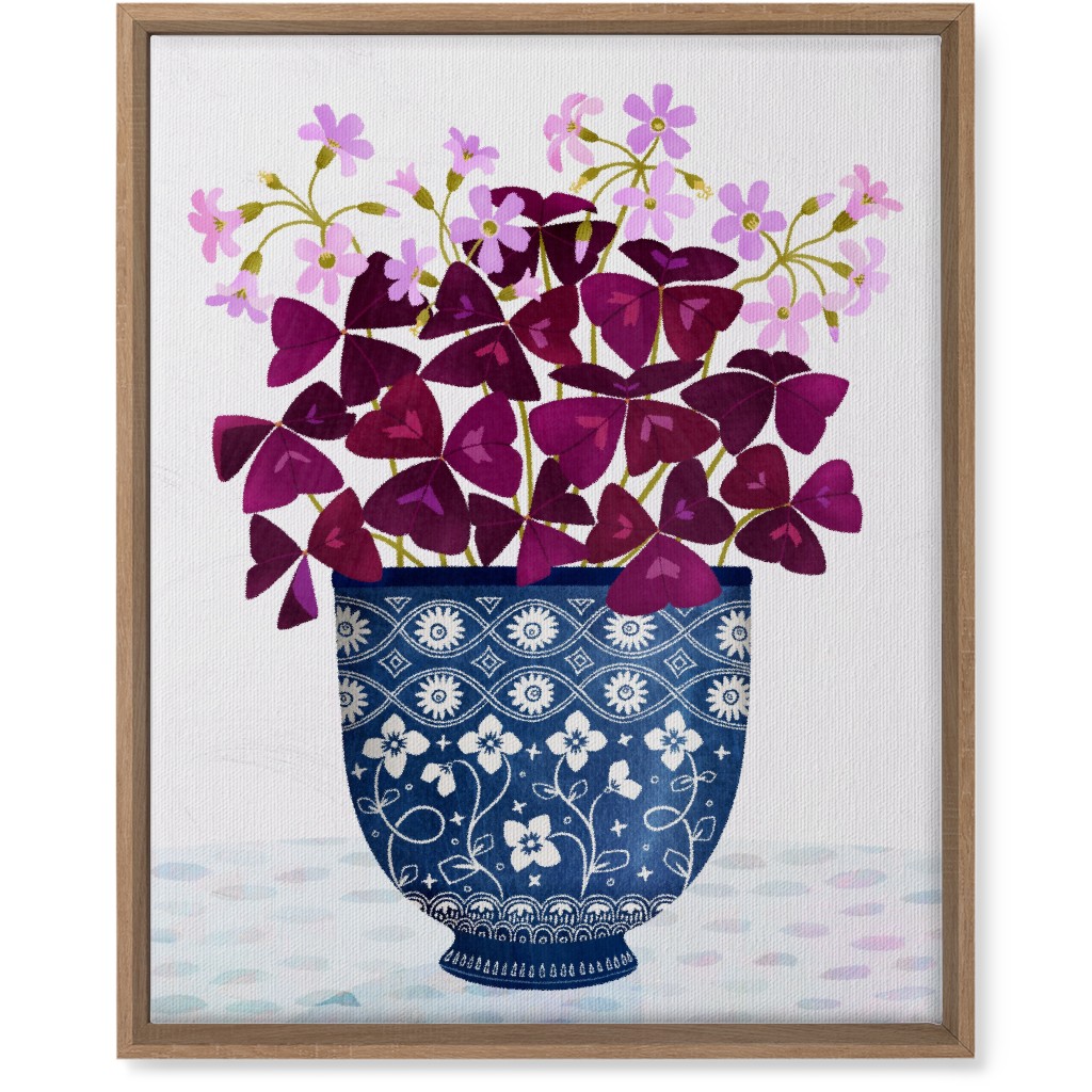 Oxalis Triangularis - Purple and Blue Wall Art, Natural, Single piece, Canvas, 16x20, Purple