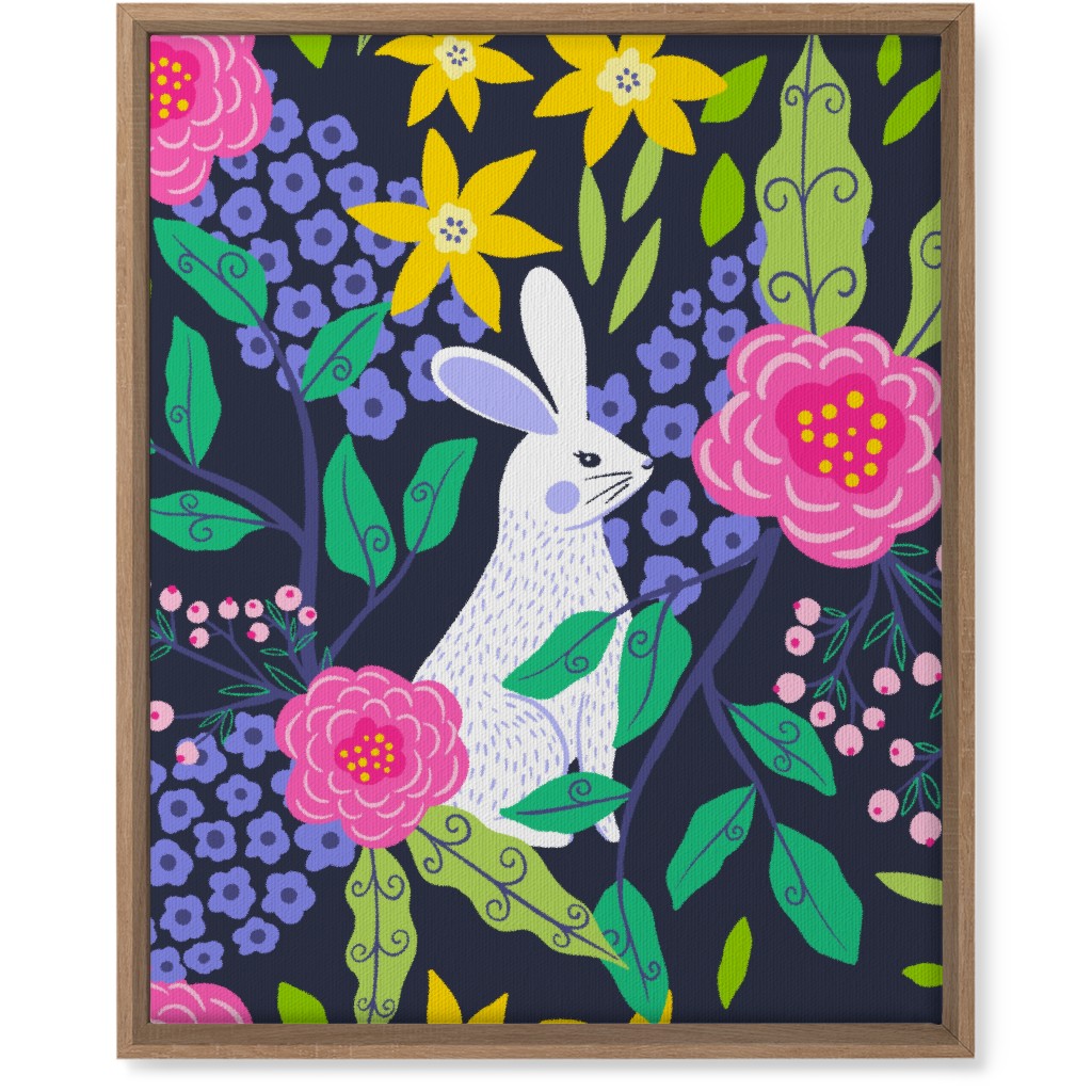 Botanical Bunny - Multi Wall Art, Natural, Single piece, Canvas, 16x20, Multicolor