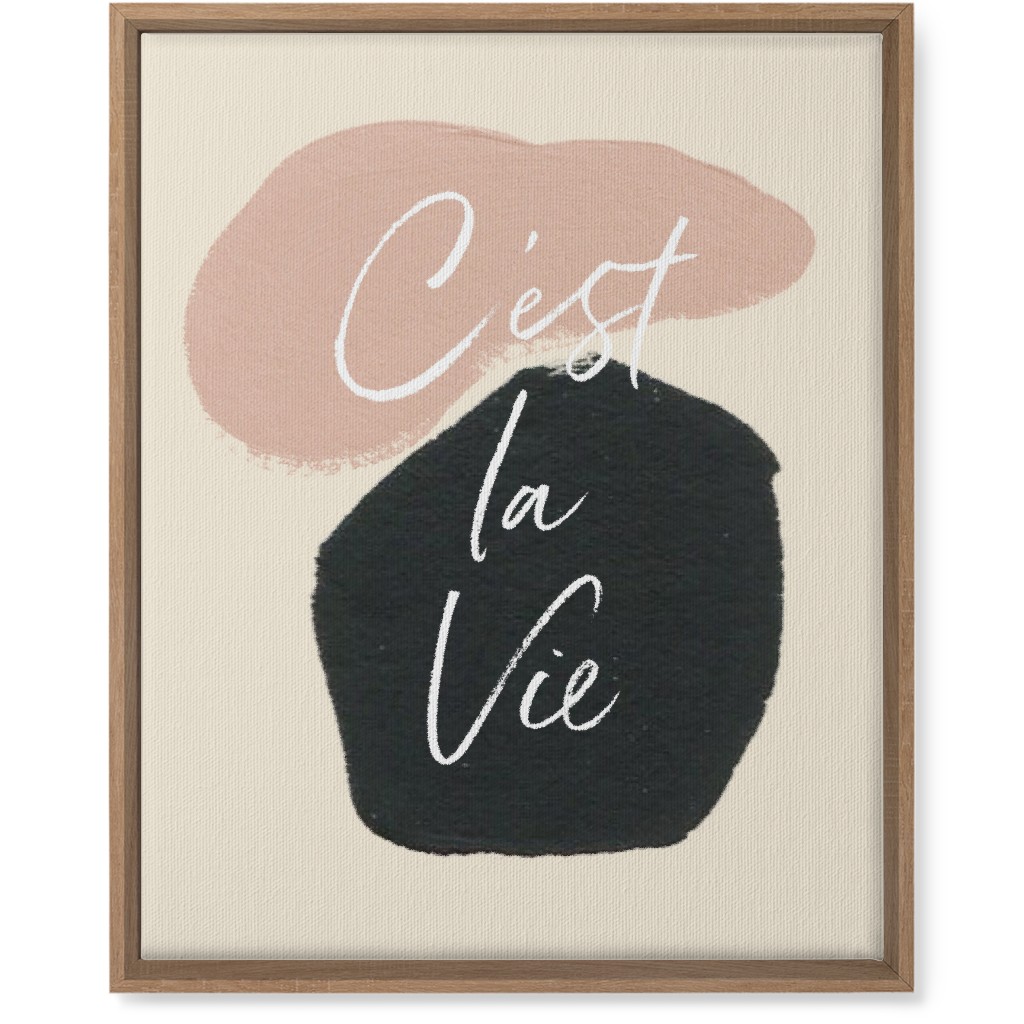 C'est La Vie Wall Art, Natural, Single piece, Canvas, 16x20, Pink, Bright Pink