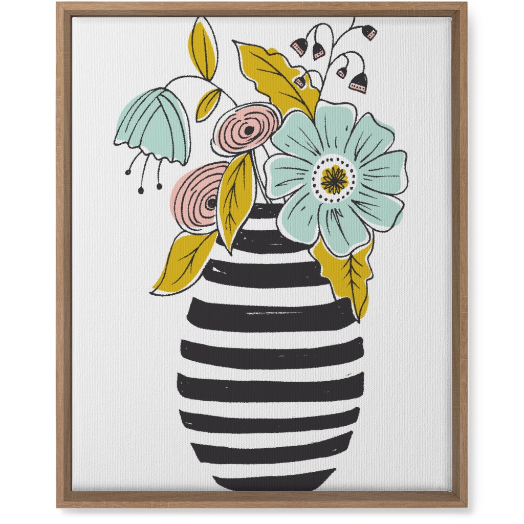 Summer Floral Vase Wall Art, Natural, Single piece, Canvas, 16x20, Multicolor