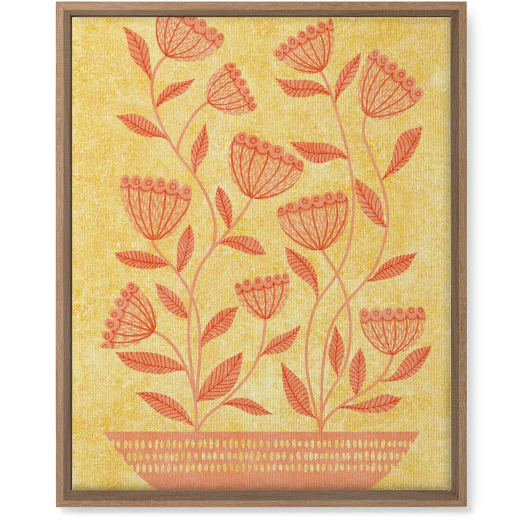 Yellow Floral Canvas Wall Art