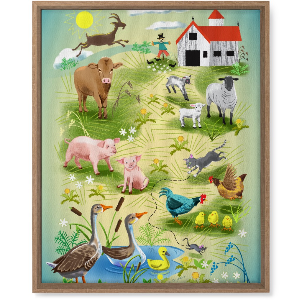 Animals on the Farm - Multi Wall Art, Natural, Single piece, Canvas, 16x20, Multicolor