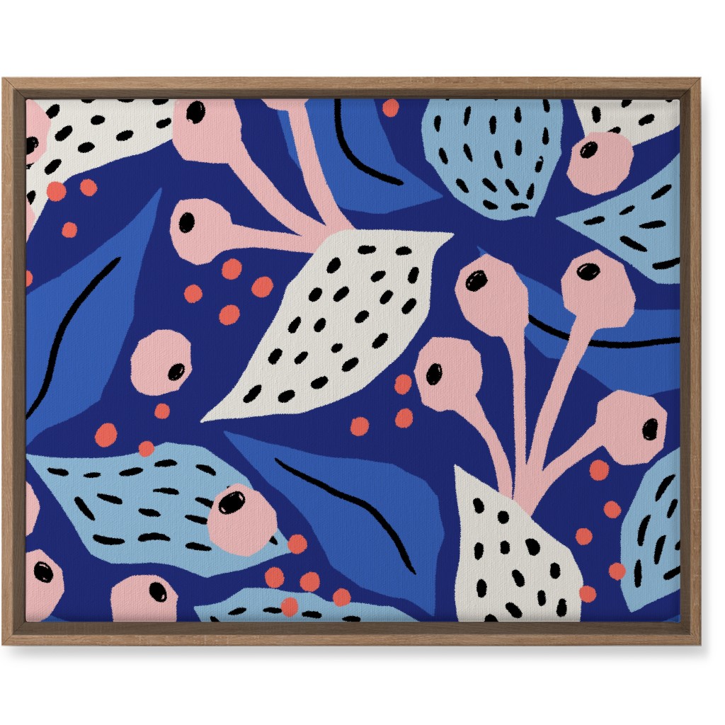 Papercut Collage - Blue Wall Art, Natural, Single piece, Canvas, 16x20, Blue