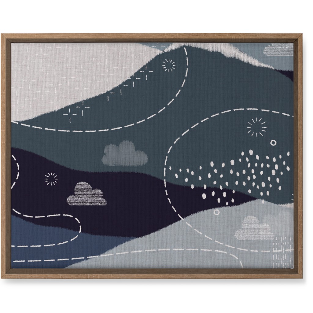 Ever Blue Mountains - Blue Wall Art, Natural, Single piece, Canvas, 16x20, Blue, True Blue