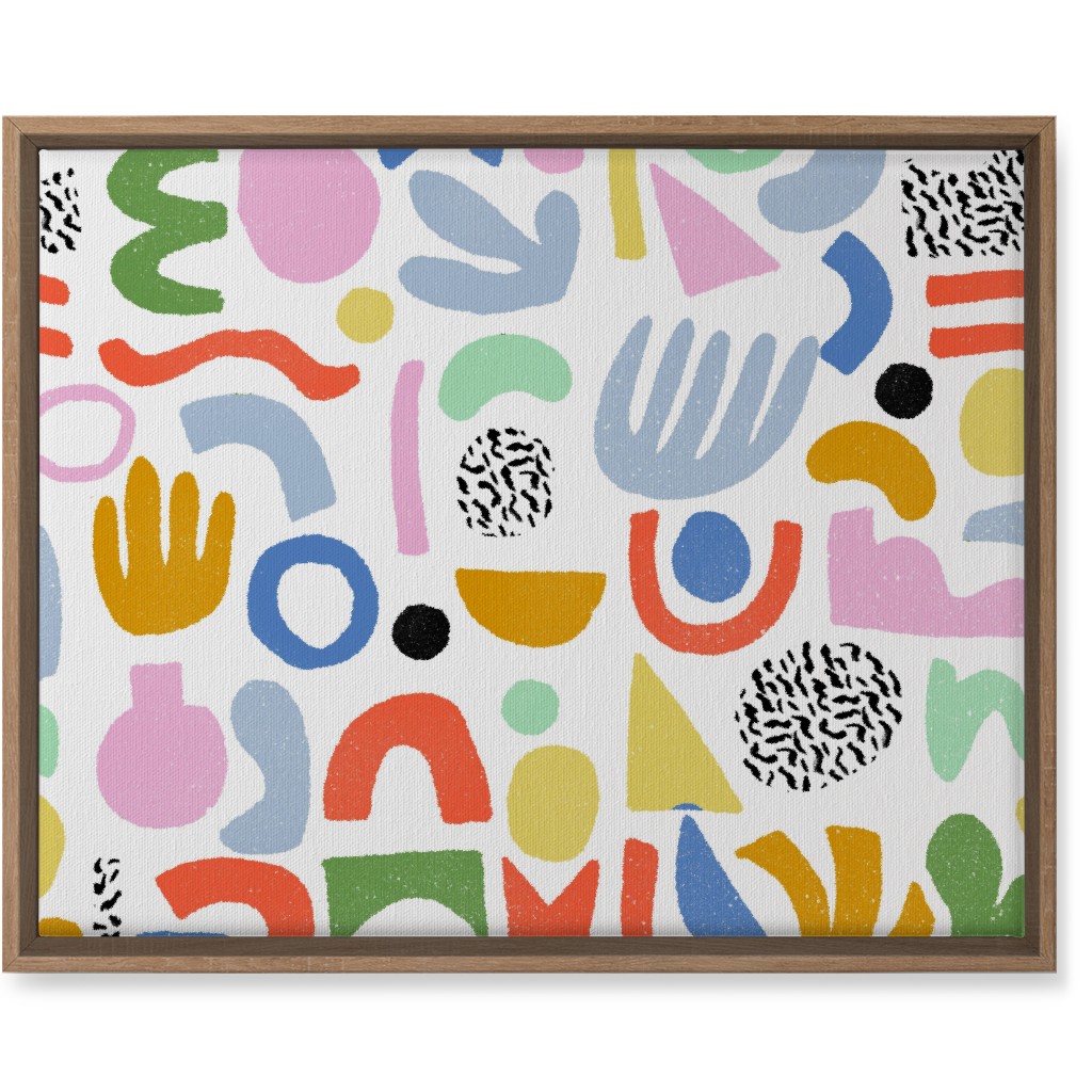 Happy Blocks Wall Art, Natural, Single piece, Canvas, 16x20, Multicolor, White