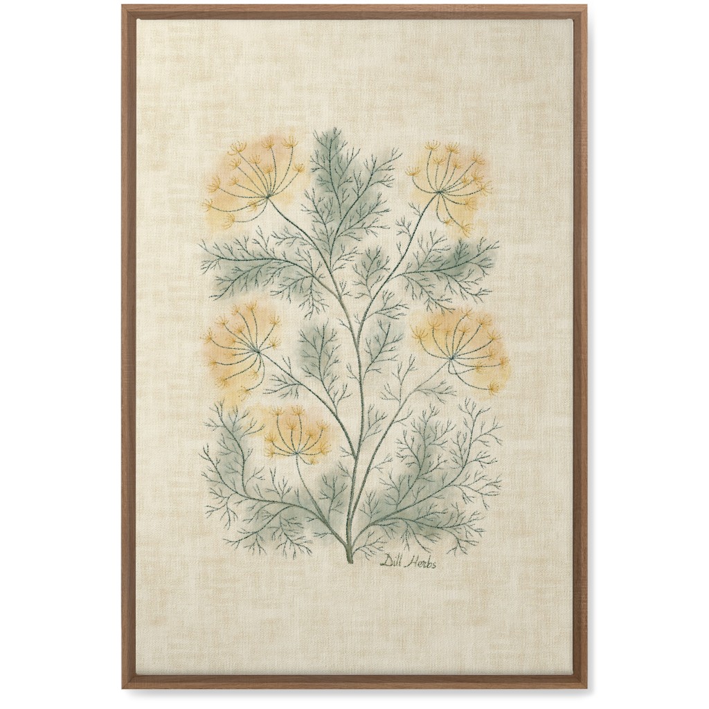 Dill Botanical Illustration Wall Art, Natural, Single piece, Canvas, 20x30, Beige, Pearl