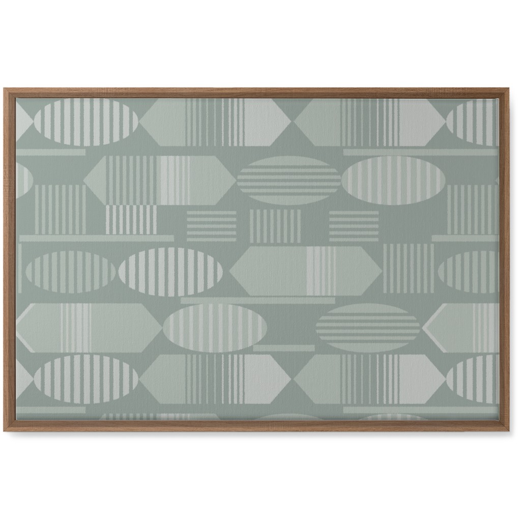 Ovals and Arrows - Neutral Sage Wall Art, Natural, Single piece, Canvas, 20x30, Green